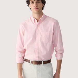 J. CREW Men's EUC Slim Untucked Organic Cotton Poplin Shirt Stretch | Size S